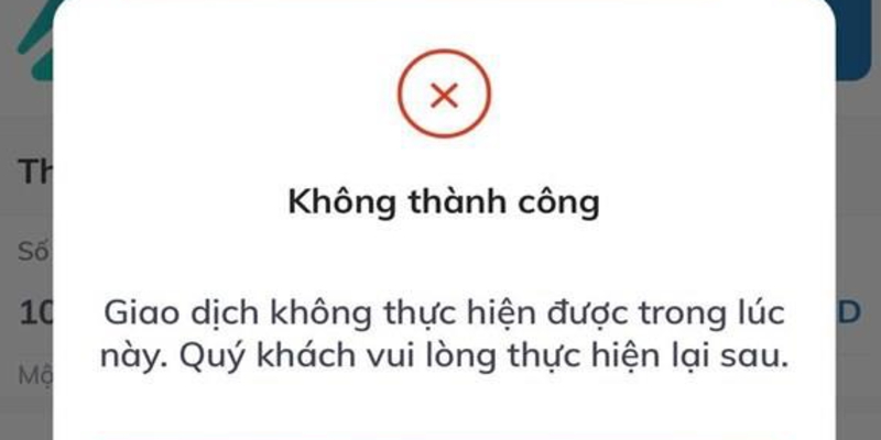 Mẫu nhận biết khi gặp lỗi giao dịch  